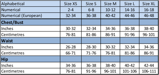 Size Charts - DKR & Company Apparel / Clothes Out Trading