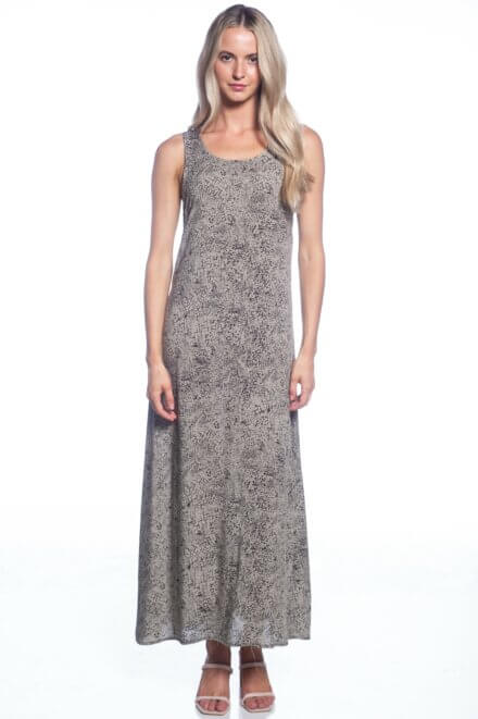 Scoop Neck A-Line Maxi Dress