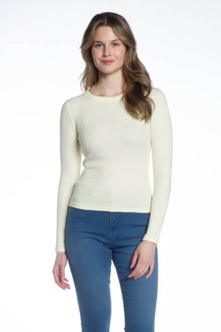 Long Sleeve Crew Neck Rib Top