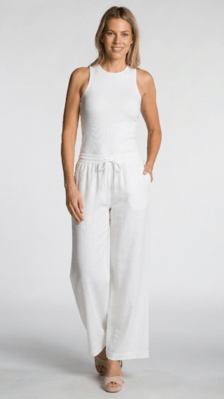 Wide Leg Pant with Elastic Waist, Drawstring and Pockets