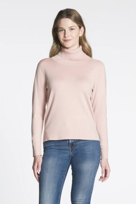 Long Sleeve Turtle Neck Sweater with Side Slits