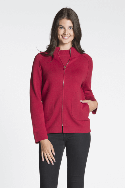 Full Zip Sweater Jacket with Pockets