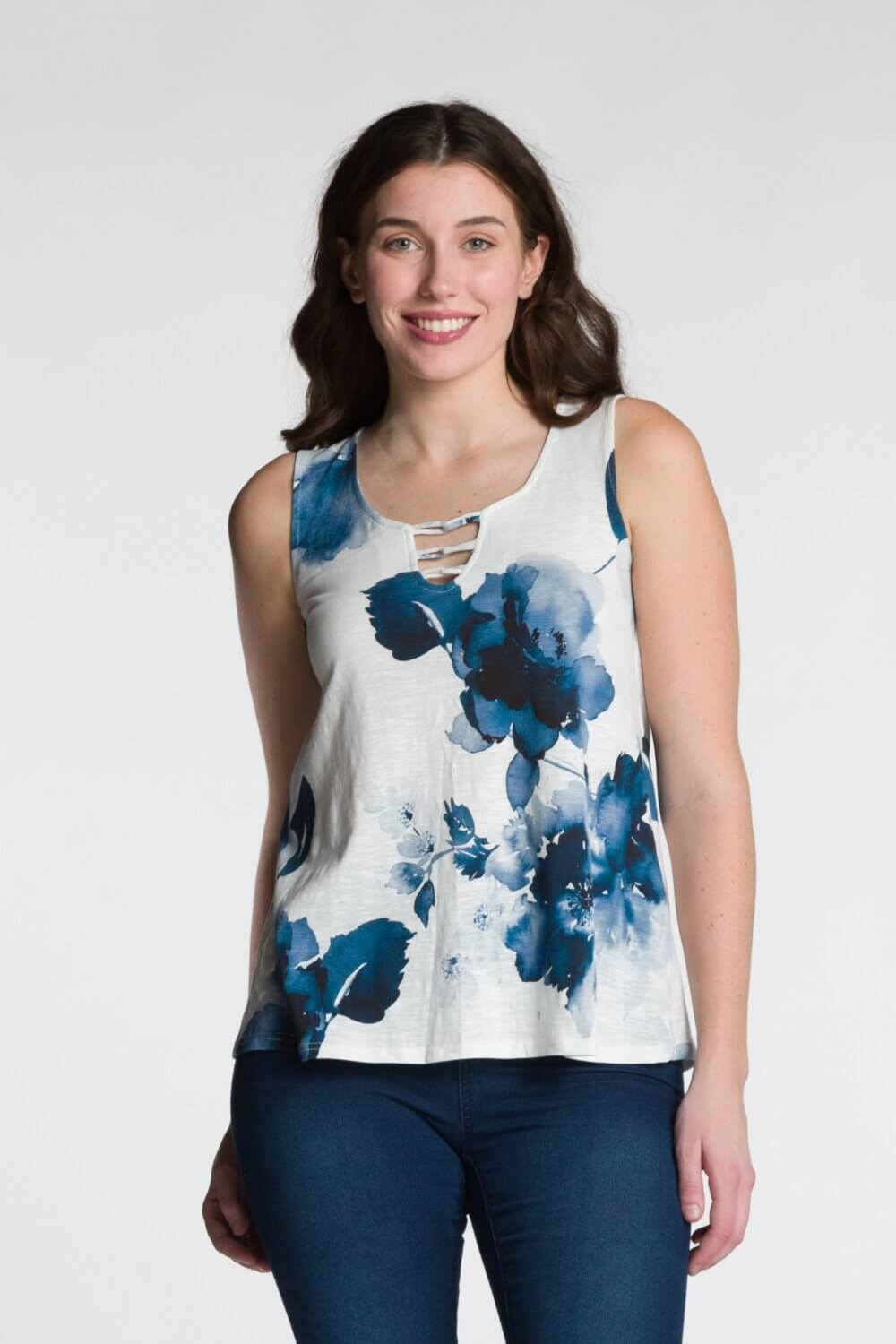 Sleeveless Top with Criss-Cross Front Neck Detail - Image 3