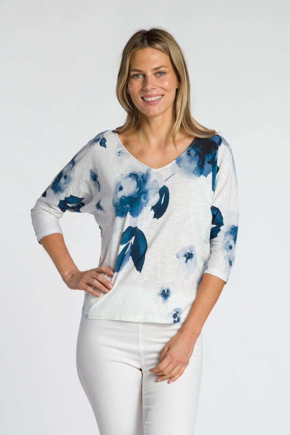 Dolman Sleeve V-Neck Top - Image 3