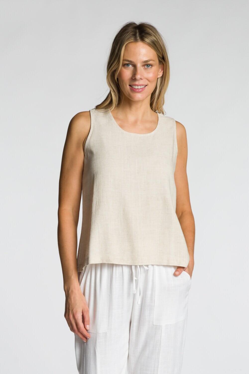 Sleeveless Crew Neck Shell Tank - Image 7