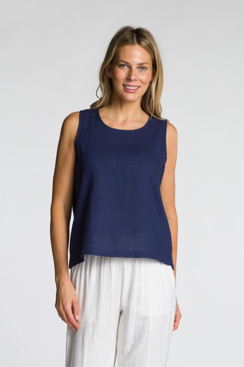 Sleeveless Crew Neck Shell Tank - Image 6