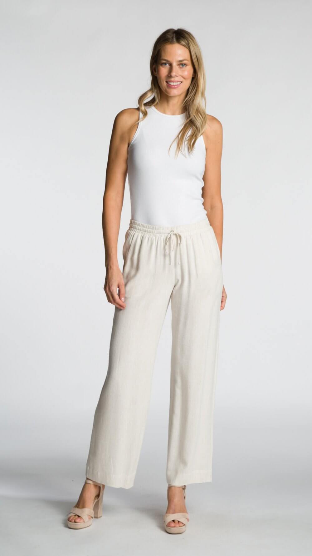 Wide Leg Pant with Elastic Waist, Drawstring and Pockets - Image 5