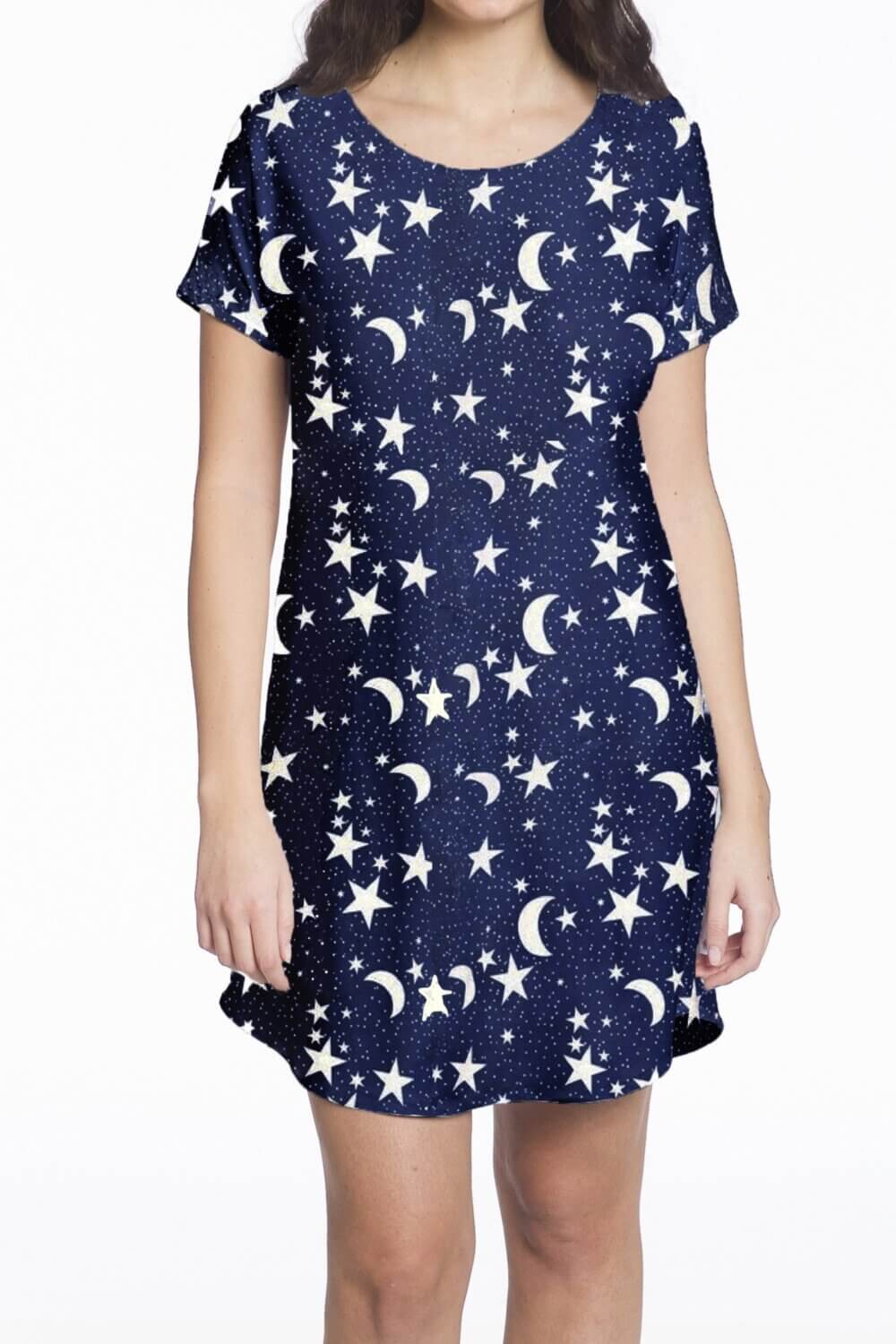 PLUS Ladies Short Sleeve Printed Night Shirt