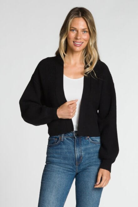 Long Sleeve Crop Open Cardigan