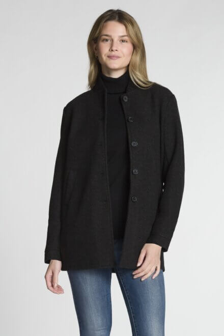 Long Sleeve Button Front Jacket with Pockets