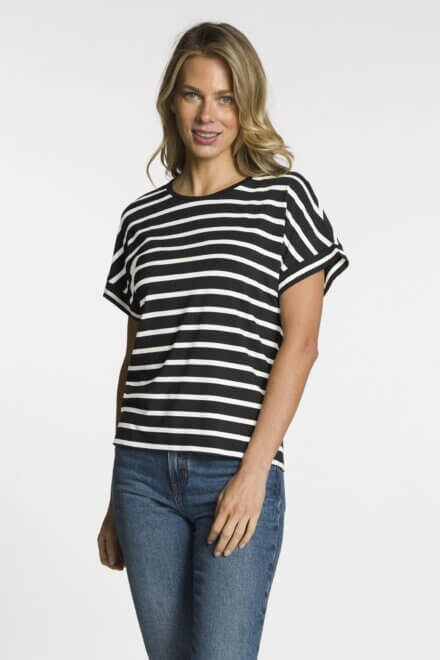 Short Batwing Sleeve Crew Neck Top