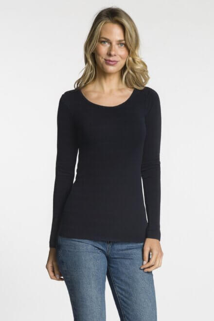 Long Sleeve Boat Neck Top