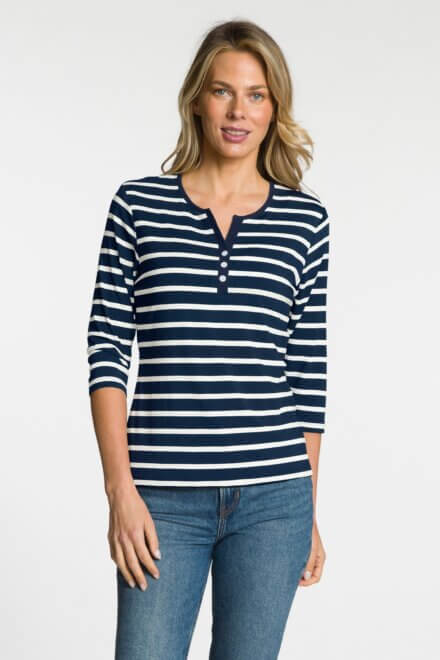 3/4 Sleeve 3 Button Henley Top