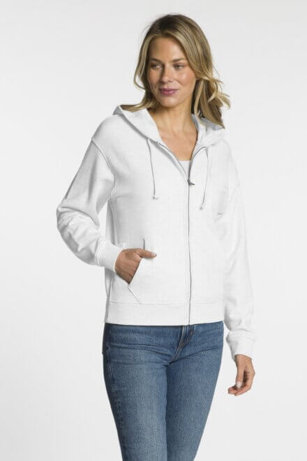 Long Sleeve Hooded Full Zip Jacket with Pockets