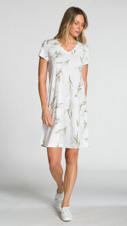 Short Sleeve V-Neck Dress