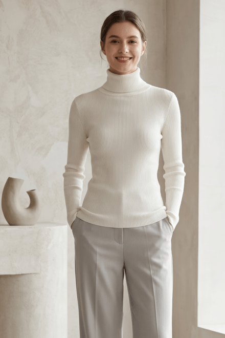 Long Sleeve Ribbed Turtleneck Sweater