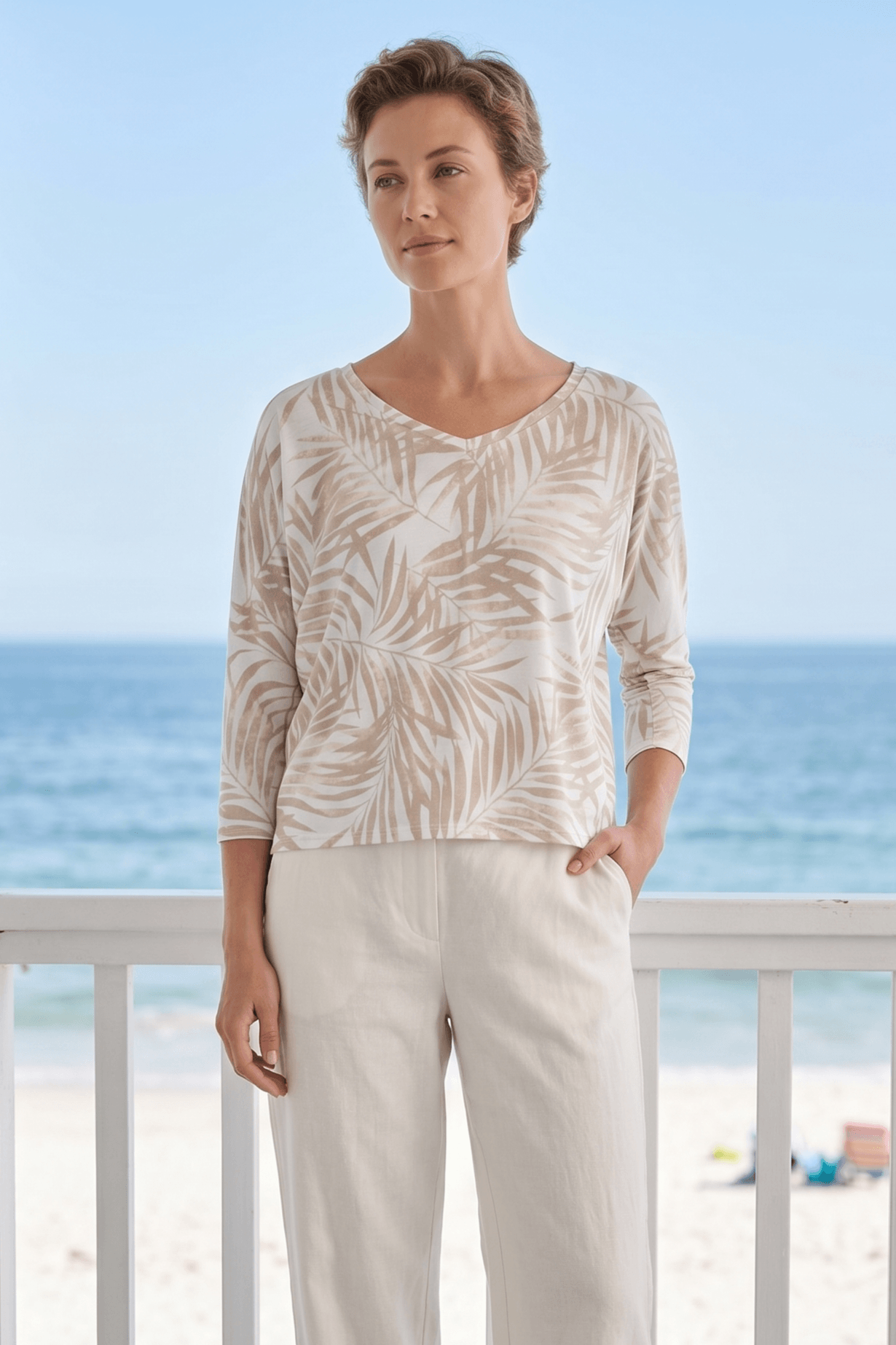 Dolman Sleeve V-Neck Top