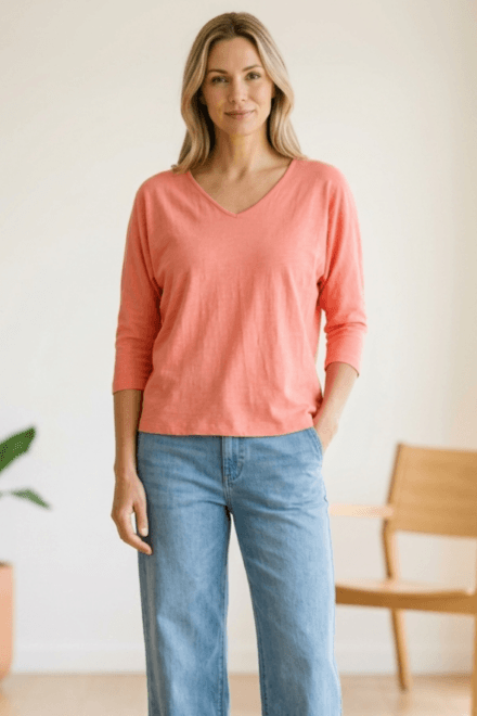 Dolman Sleeve V-Neck Top